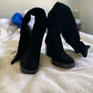 Free People Black Over the Knee Boots